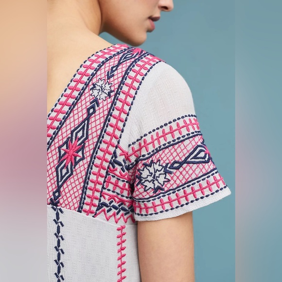 Maeve Pink and White Mini Dress - Picture 3 of 10